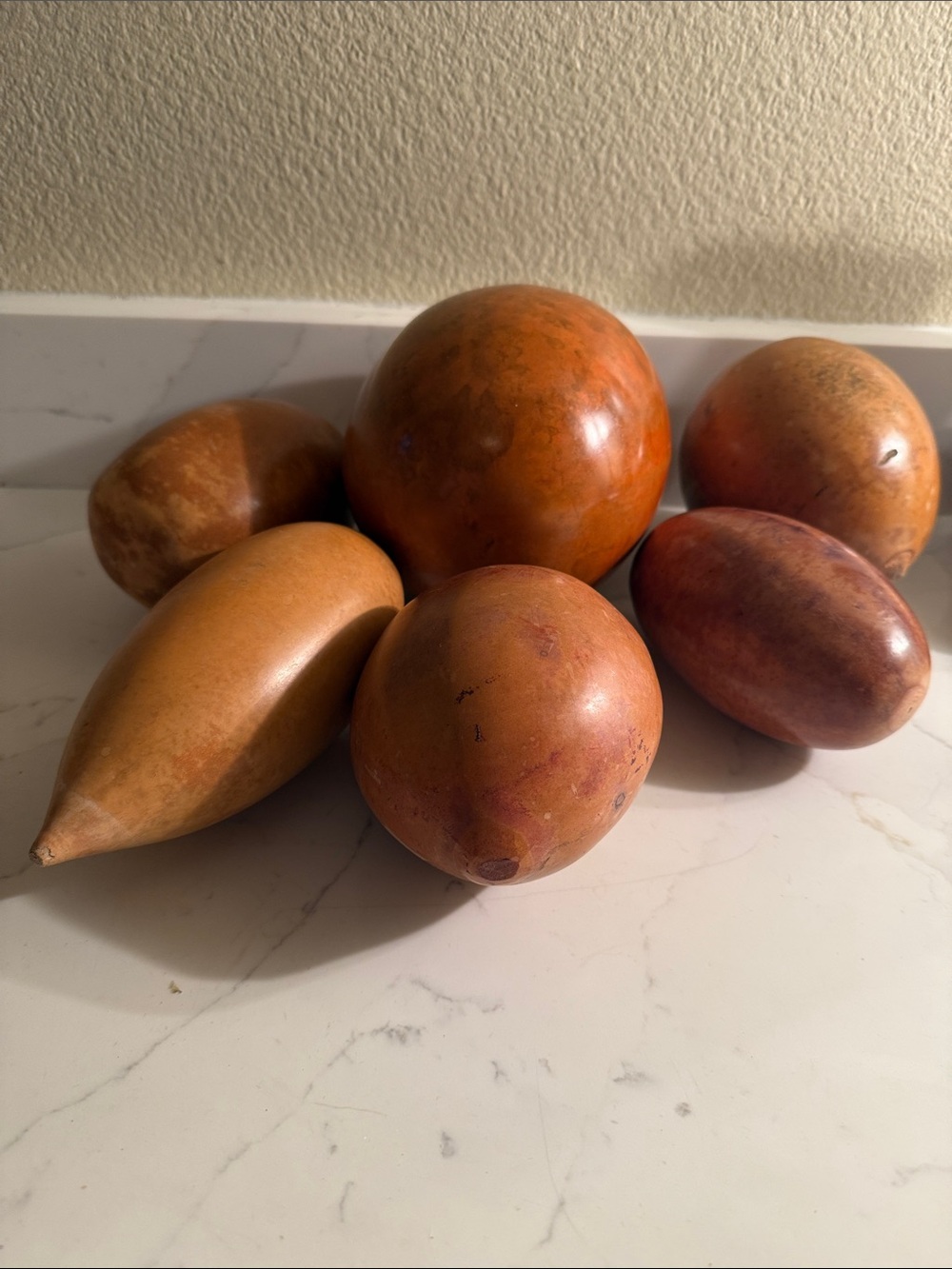 Decorative Natural  Gourds Polished  Set of 6